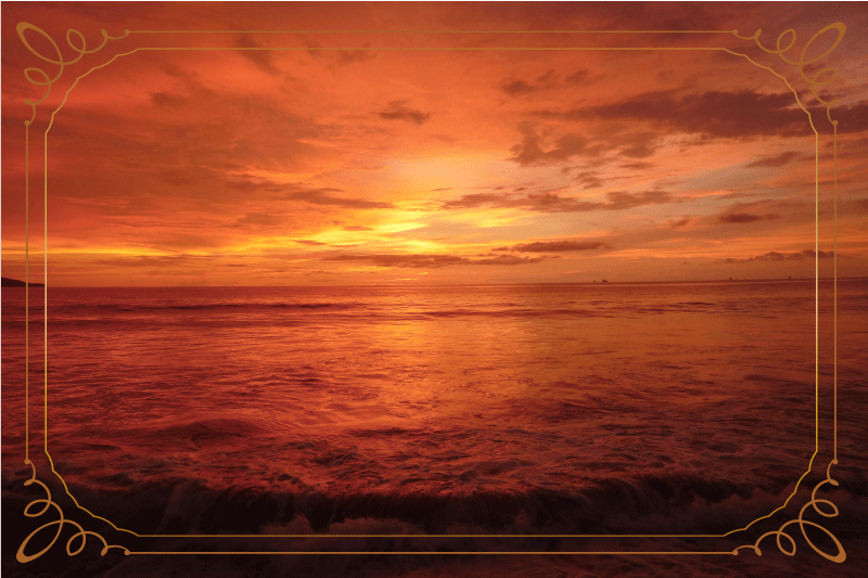 Modern placemat twilight sea view - TenStickers