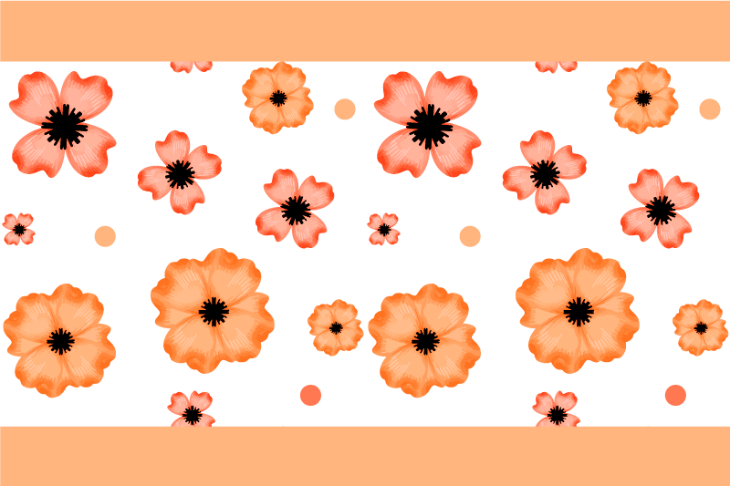 Children placemat floral pattern design - TenStickers
