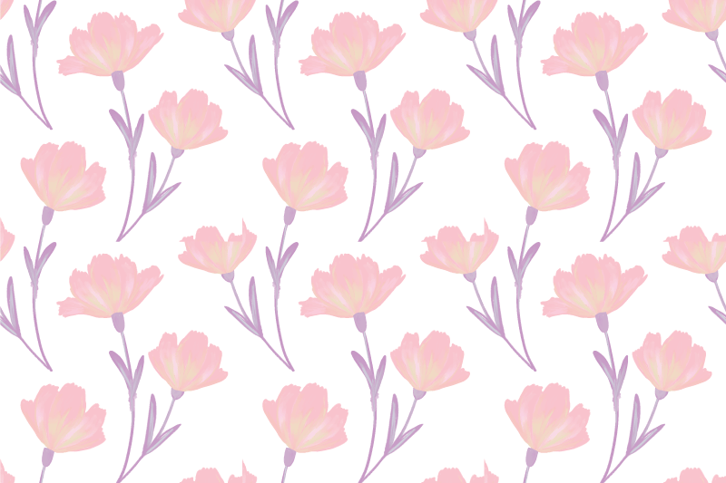 Original placemat pink floral design - TenStickers
