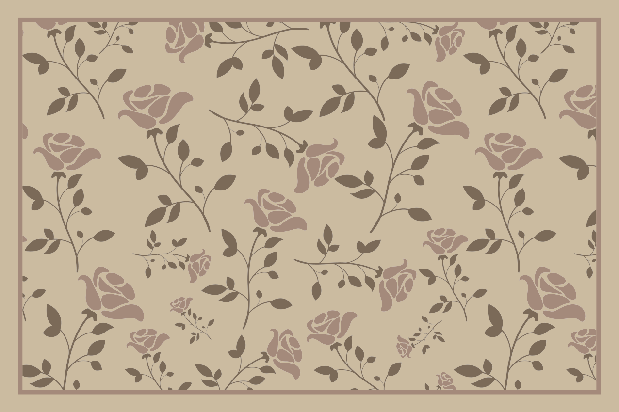 Floral botanical pattern placemat - TenStickers