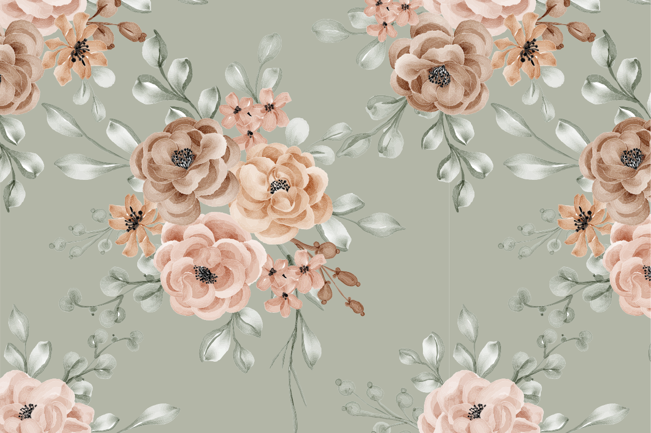 Original placemat floral background bowl - TenStickers