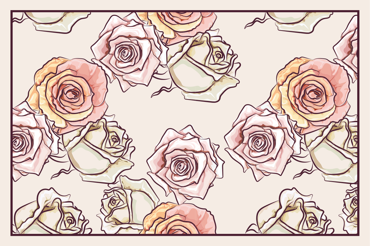 Original placemat rose floral design - TenStickers
