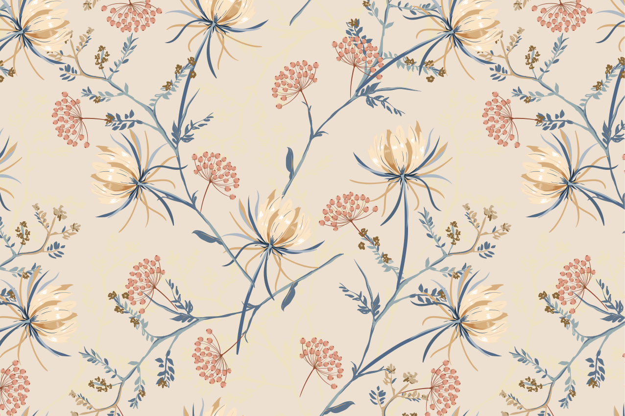 Floral pattern accents placemat - TenStickers