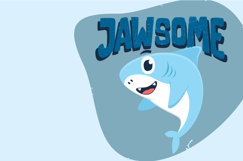 Children placemat with joyful shark design - TenStickers