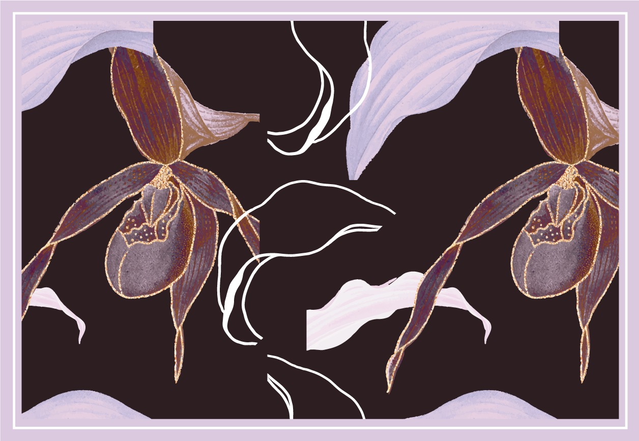 Elegant placemat orchid floral design - TenStickers