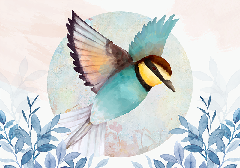 Original placemat vibrant bird art design - TenStickers