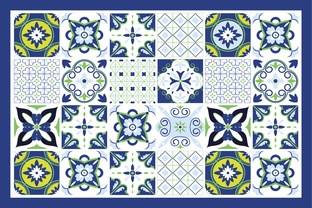 Lively geometric compositions placemat - TenStickers