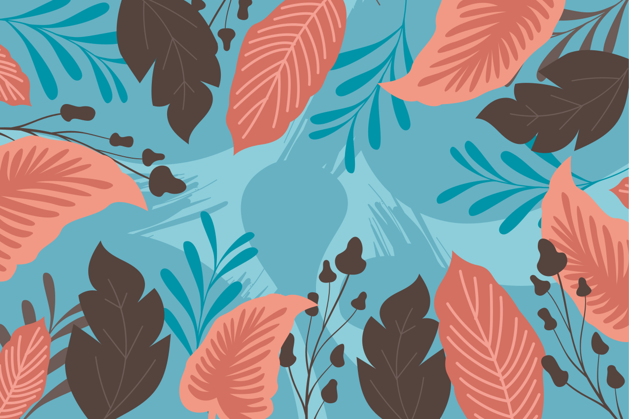 Vibrant leaf motif placemat - TenStickers
