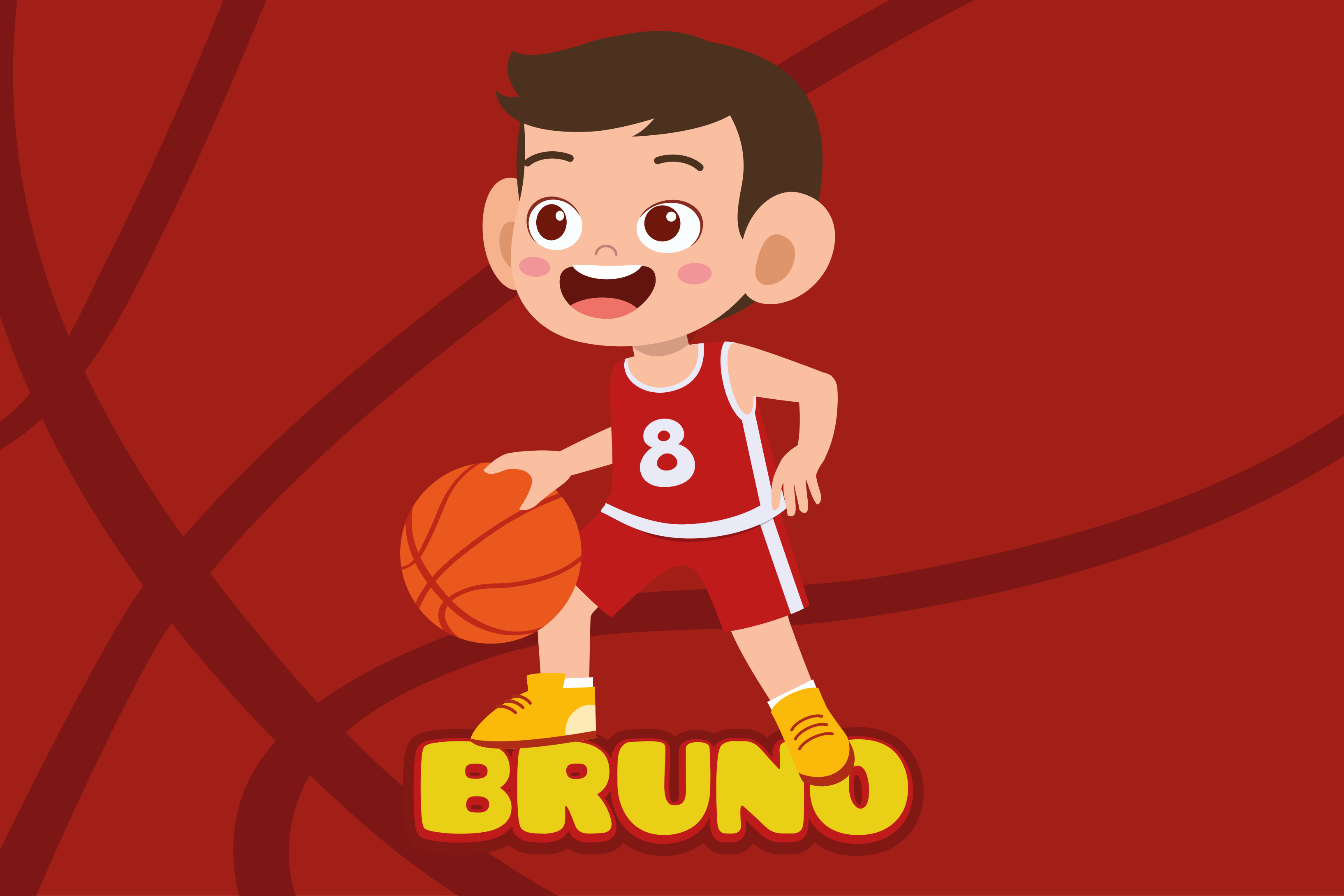 Children placemat cheerful basketball player - TenStickers
