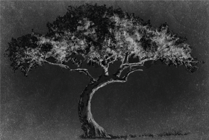 Artistic tree silhouette placemat - TenStickers