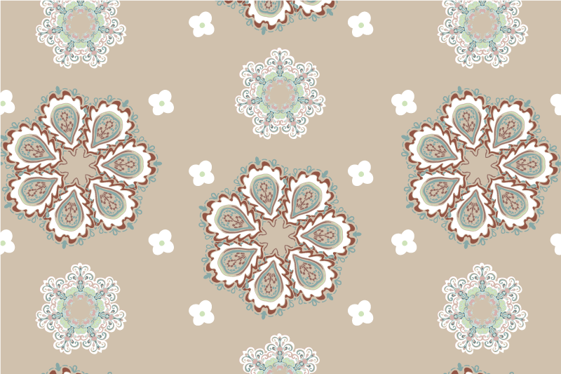 Elegant floral patterns placemat - TenStickers
