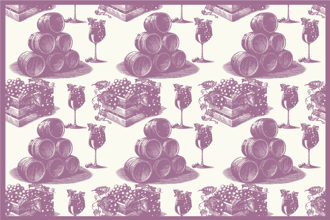 Modern placemat wine barrel stack - TenStickers