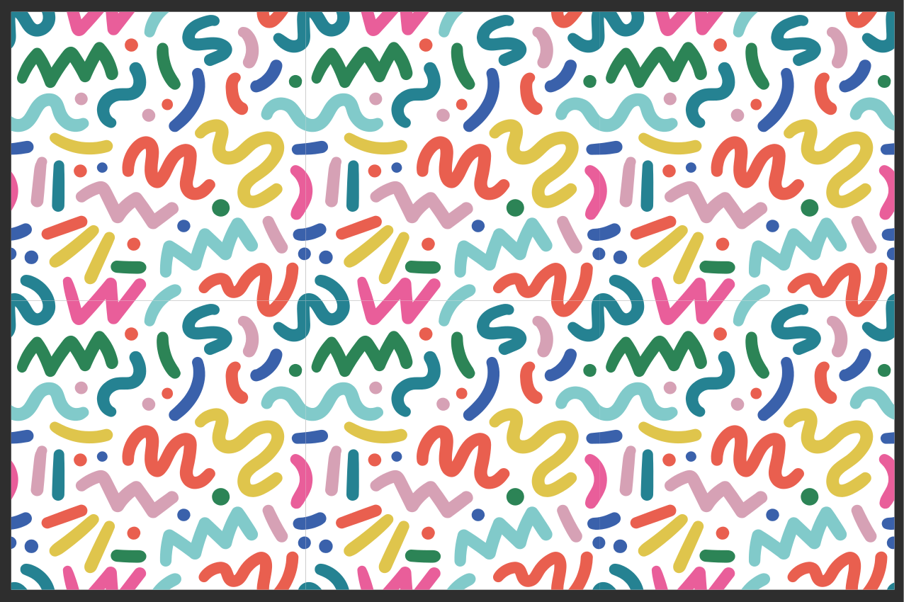 Abstract coloured shapes modern placemats - TenStickers