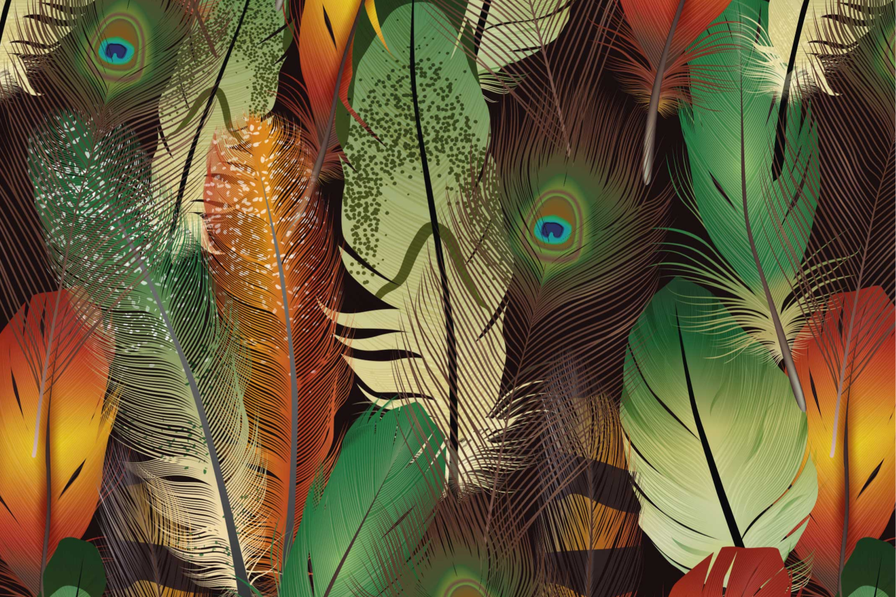 Peacock feathers pattern vinyl placemats - TenStickers