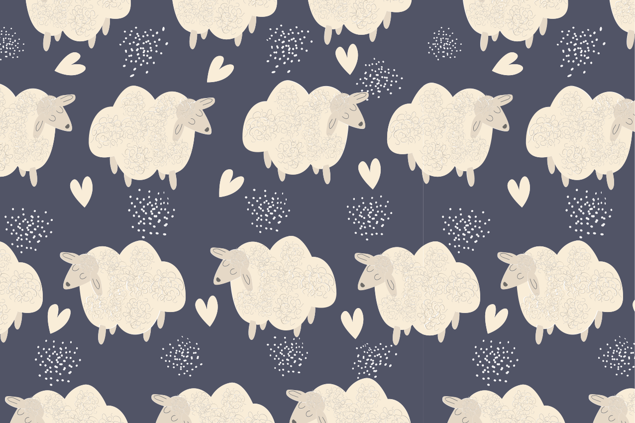 Cute sheep pattern kids placemats - TenStickers