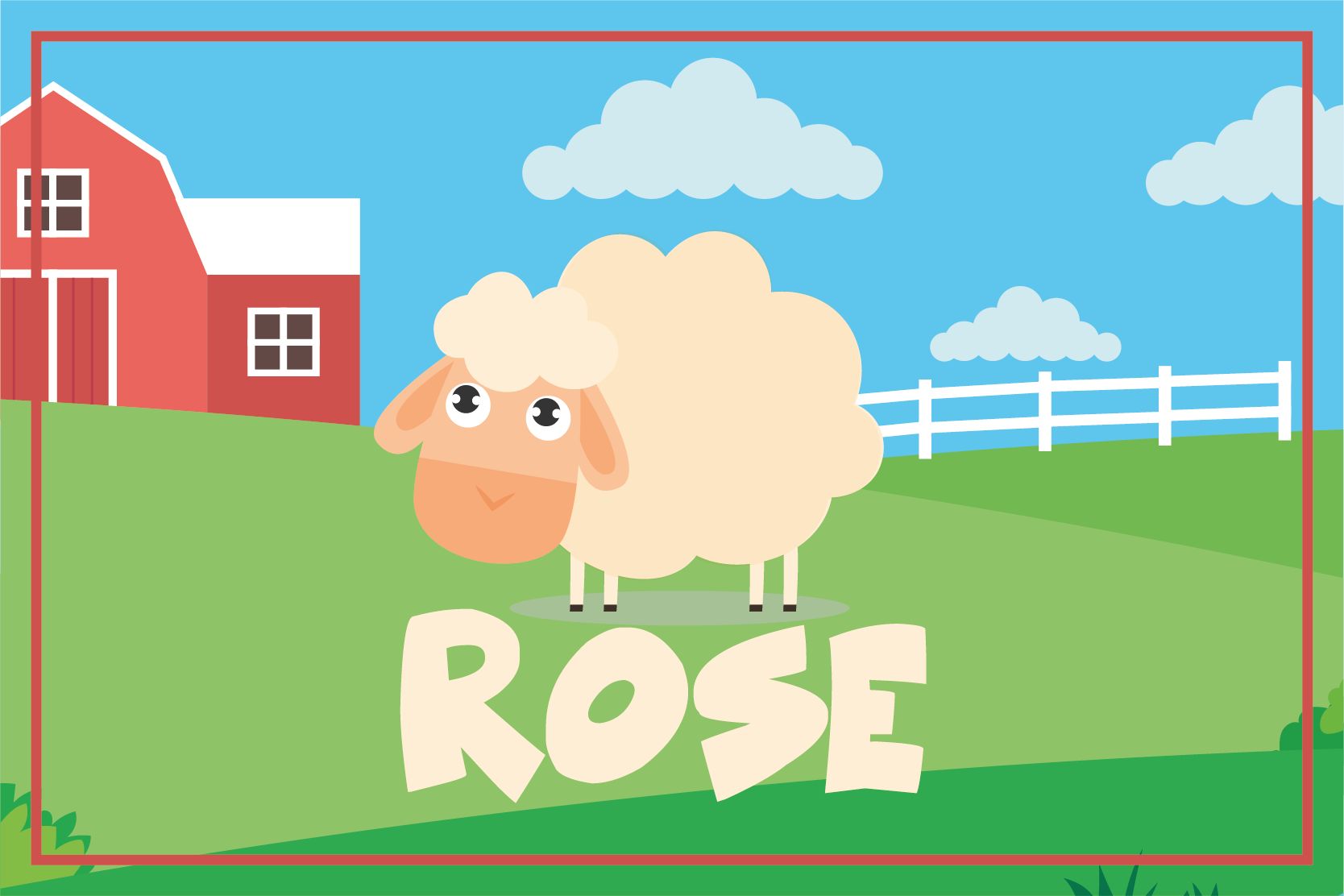 Kids personalised sheep personalised placemats - TenStickers