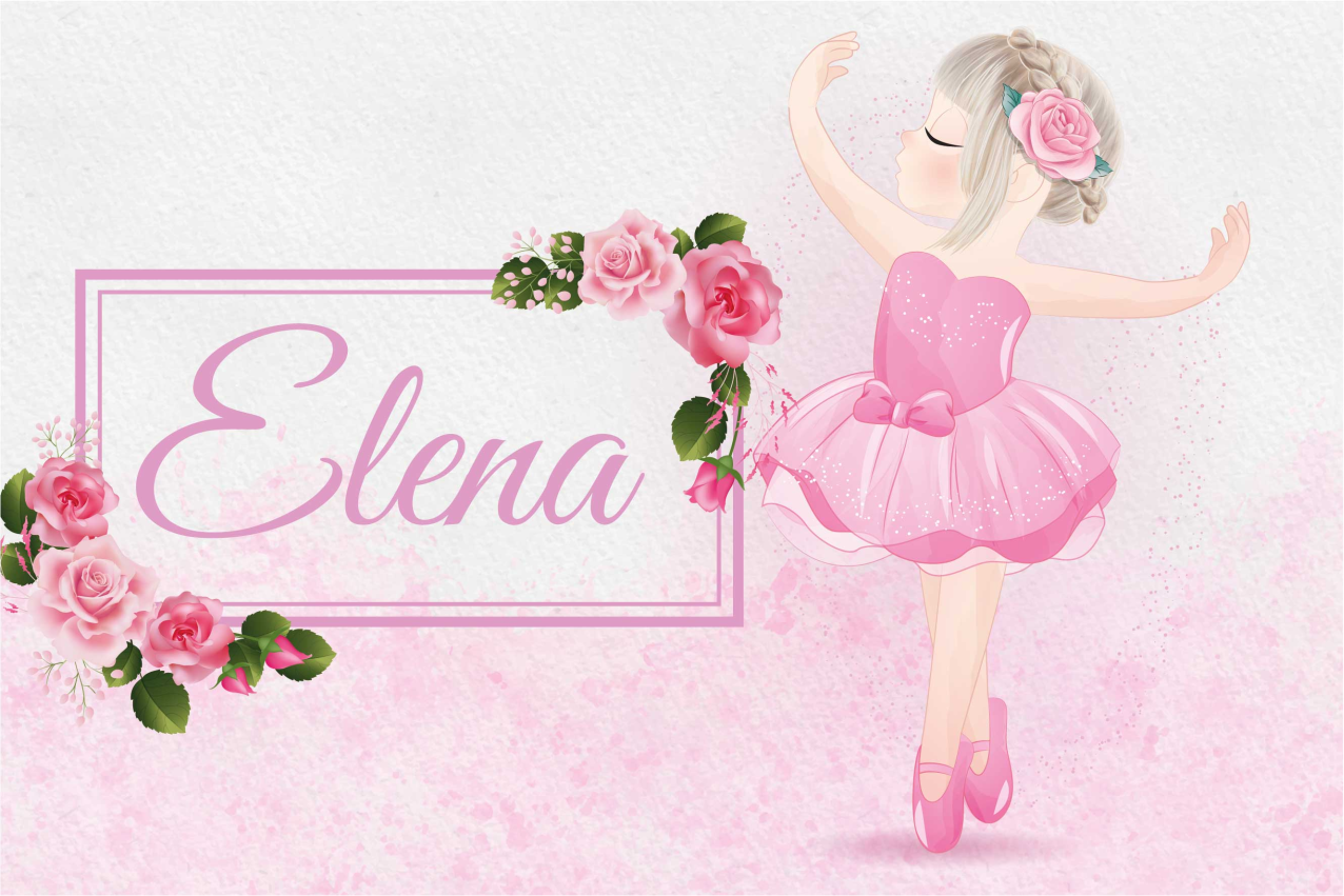 Personalised name ballet dancer kids placemat - TenStickers