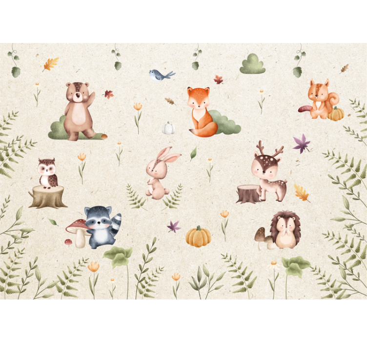 Fairytale animals nursery wall mural - TenStickers