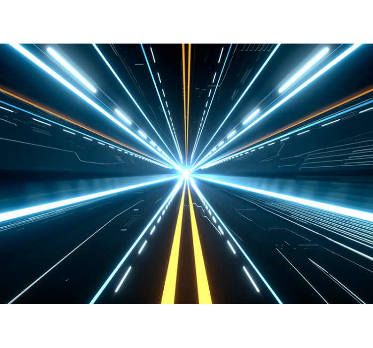 Futuristic Hallway 3D Wall Mural - TenStickers