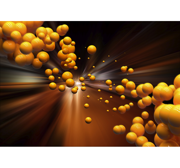 Floating spheres 3D mural wallpaper - TenStickers