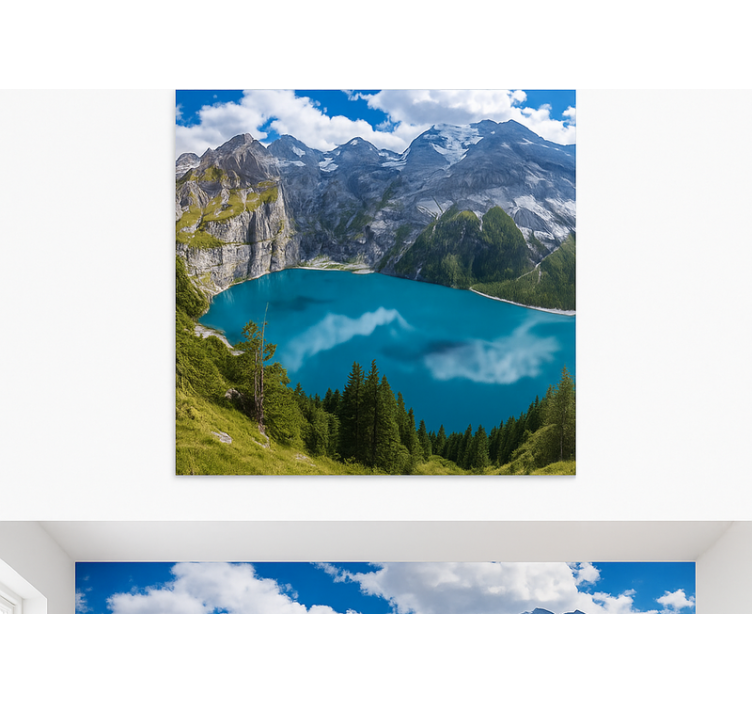 Golden Sunset Mountains wall mural mountain - TenStickers