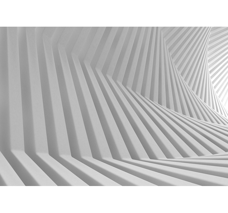 Geometry architectural abstract white 3d wallpaper - TenStickers