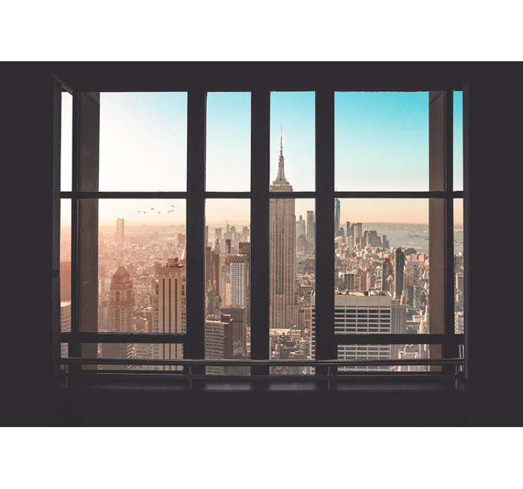New York skyline 3D mural wallpaper - TenStickers