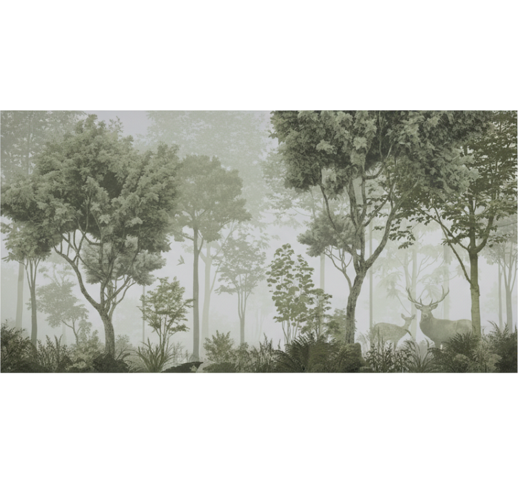 Forest wallpaper tranquil nature getaway - TenStickers