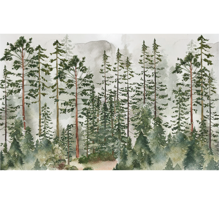 Forest wallpaper woodland wall nursery - TenStickers