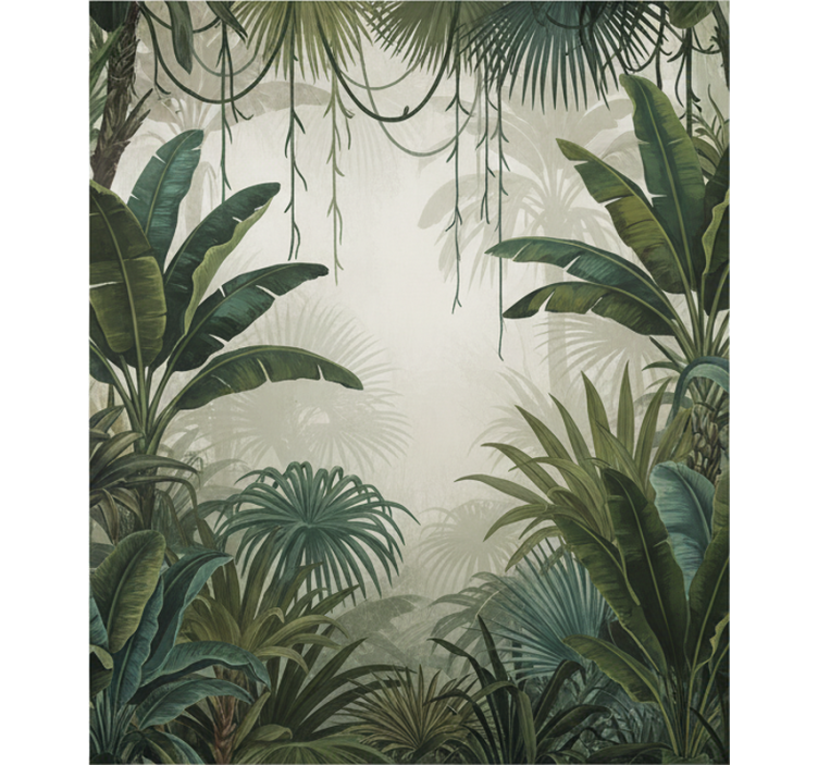 Forest wallpaper retro jungle escape - TenStickers