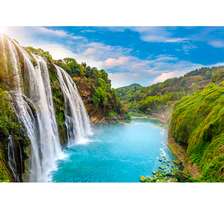 Grand Cascade wall mural waterfall - TenStickers