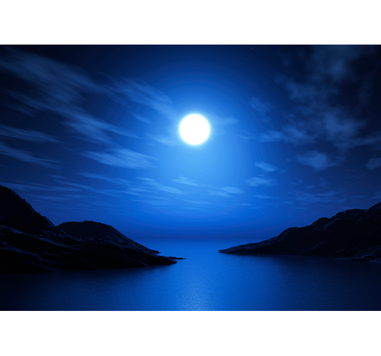 Sea and Moon Landscape Wall Mural - TenStickers