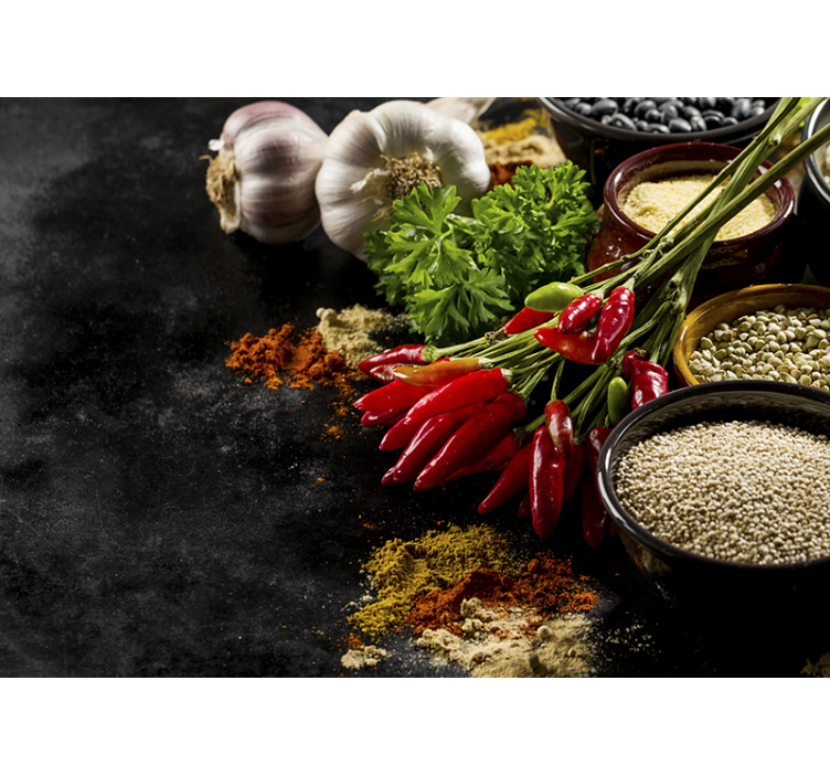 Spices 3D wallpaper photo mural - TenStickers