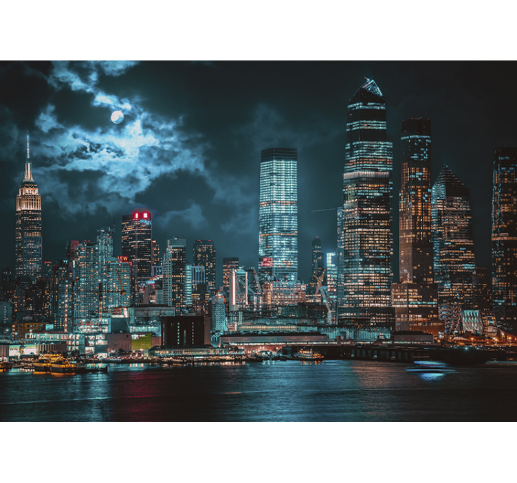 Wall mural new york cityscape night view - TenStickers