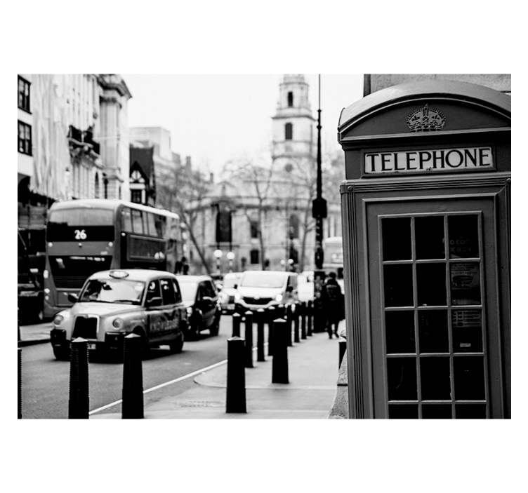 Black and White London City Wall Mural - TenStickers
