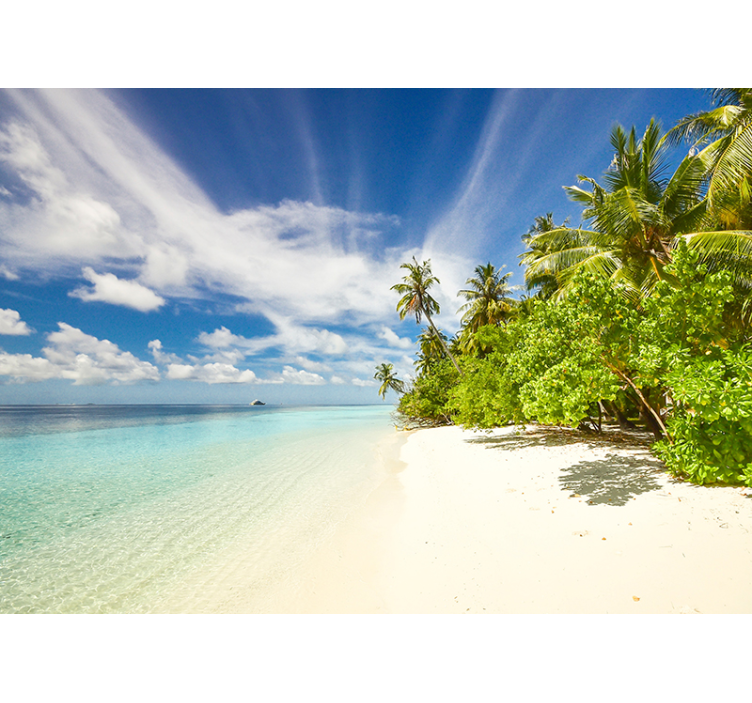 Sky wall mural tropical island paradise - TenStickers