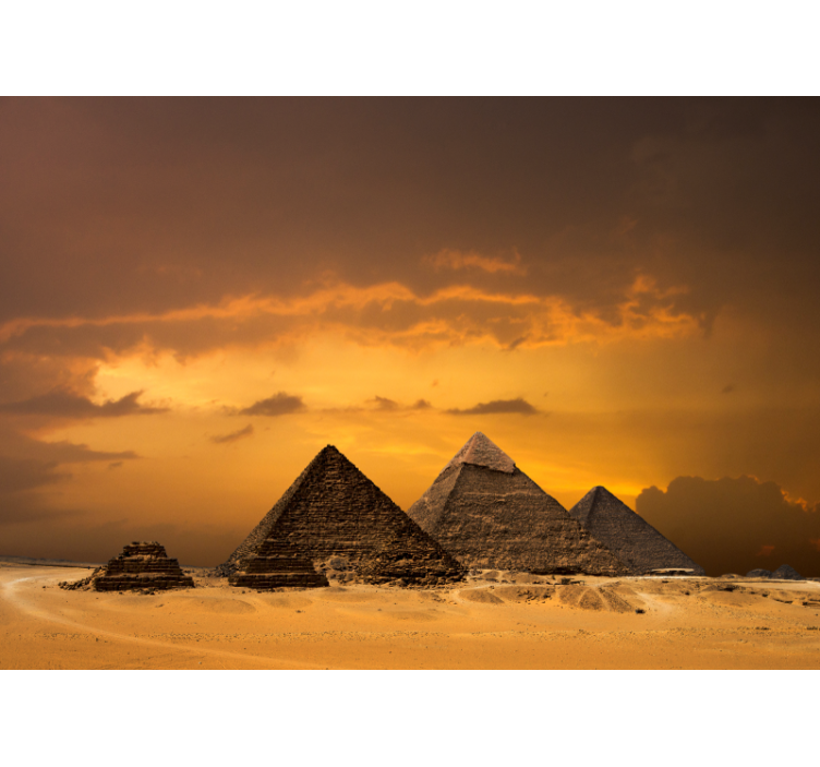 Egyptian Pyramids Sunset city wall mural - TenStickers