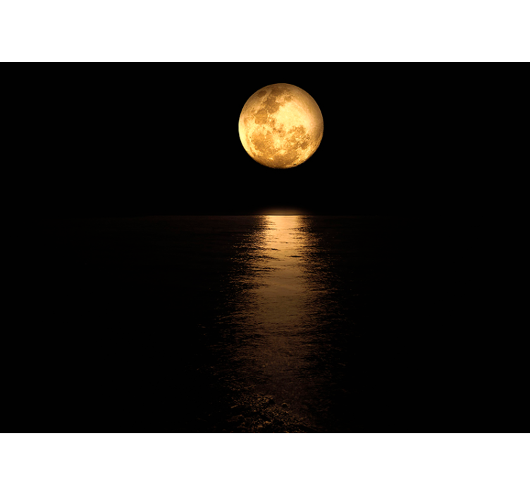 Golden Moonlight Sky Wall Mural - TenStickers