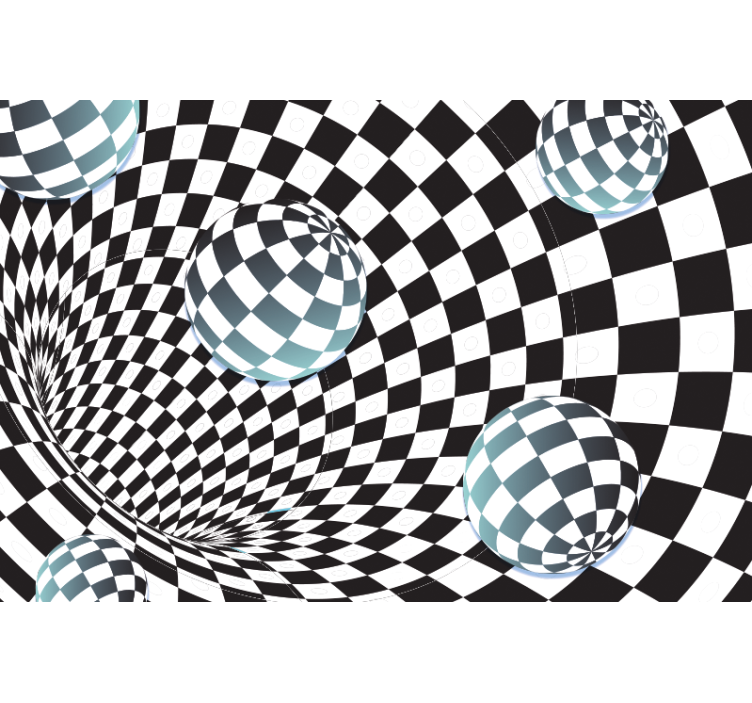 Abstract wall mural illusory sphere design - TenStickers