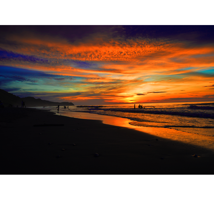 Serene Ocean Sunset landscape wall mural - TenStickers