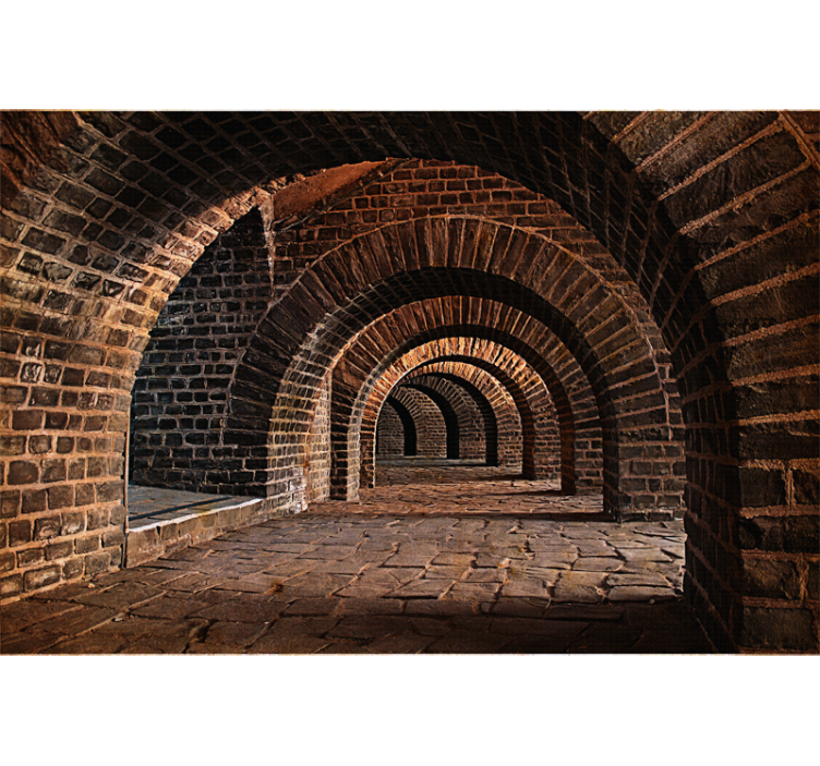 Arched Stone Passage wall mural 3d - TenStickers
