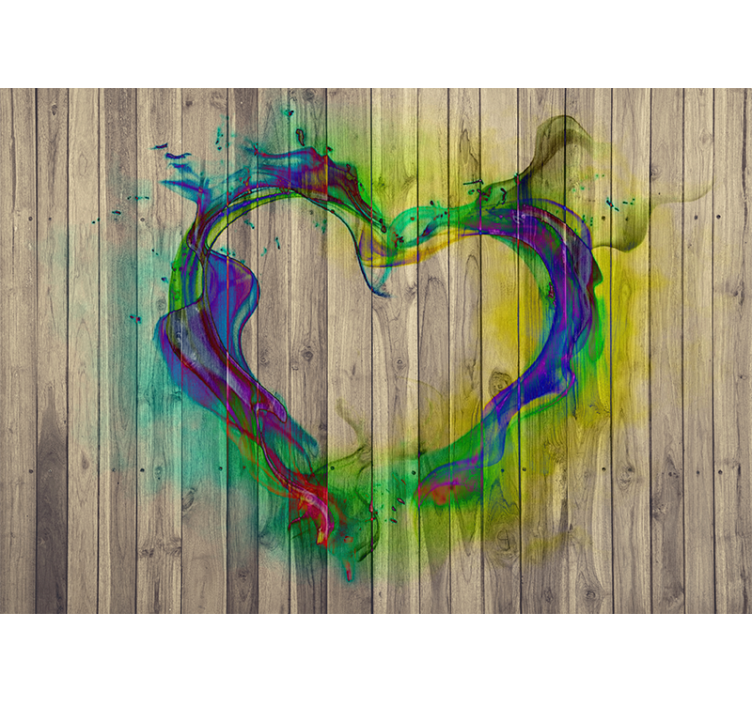 Vibrant Heart Design romantic wall mural - TenStickers