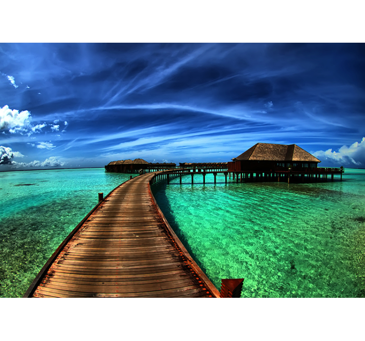 Tropical Ocean Scene wall mural nature - TenStickers