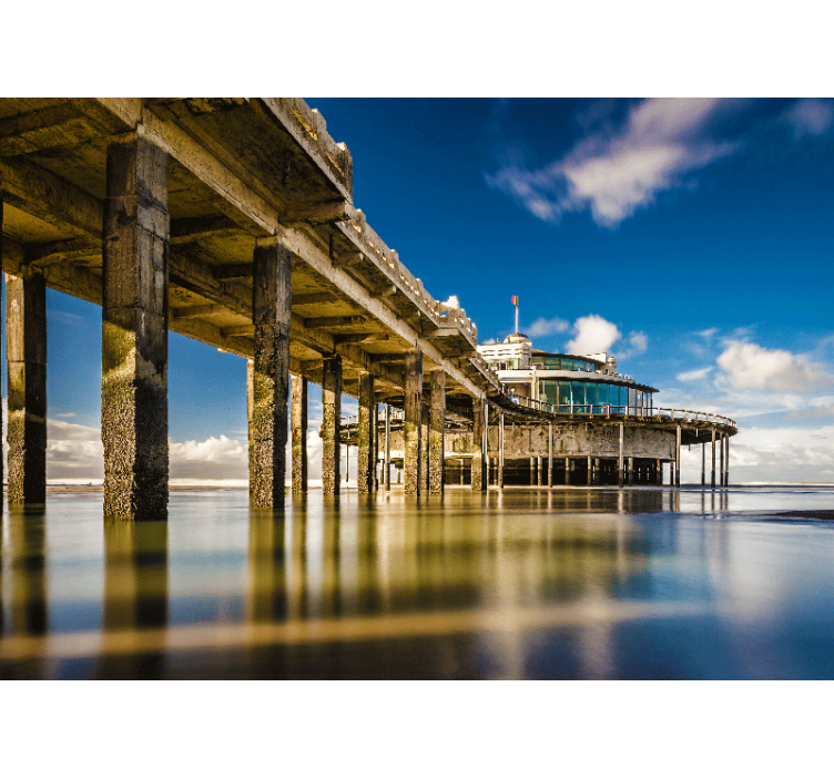 Coastal Pier Serenity landscape wall mural - TenStickers
