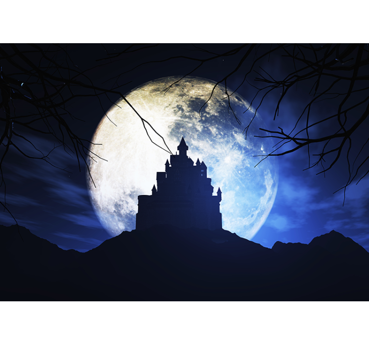 Moonlit Castle wall mural fantasy - TenStickers