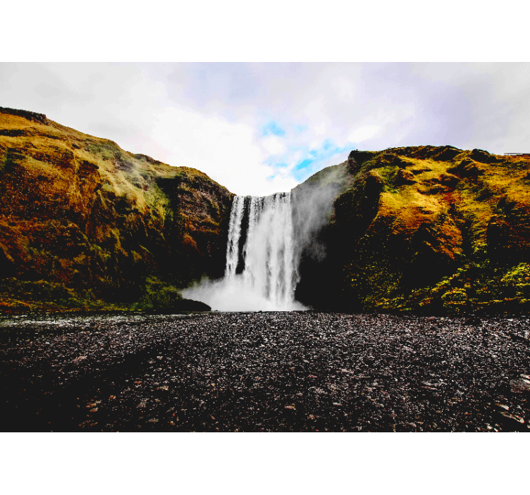 Wall mural waterfall majestic waterfall scene - TenStickers