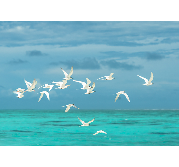 Wall mural nature flying birds landscape - TenStickers