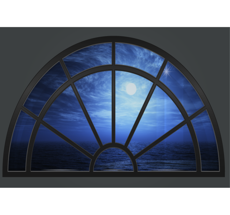 Sky wall mural moonlit ocean view - TenStickers