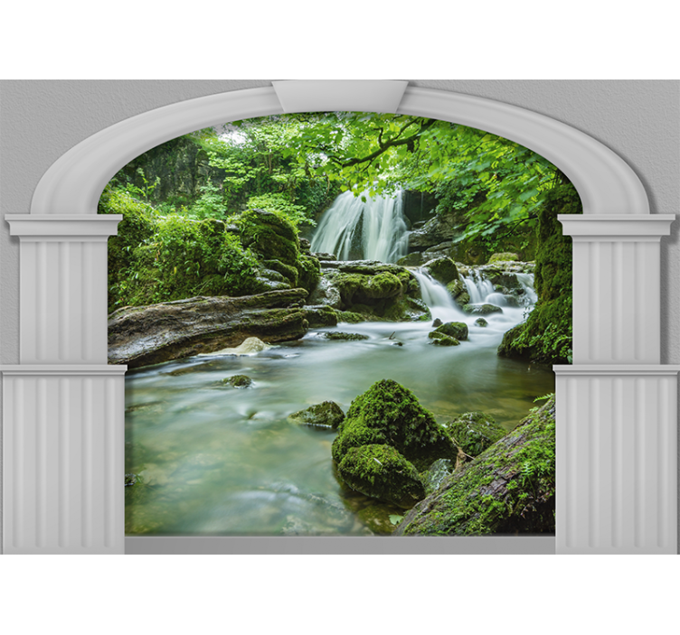 Wall mural nature gentle waterfall view - TenStickers