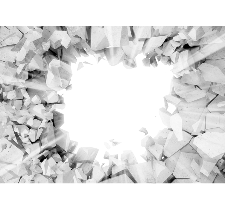 Broken Concrete Texture wall mural 3d - TenStickers